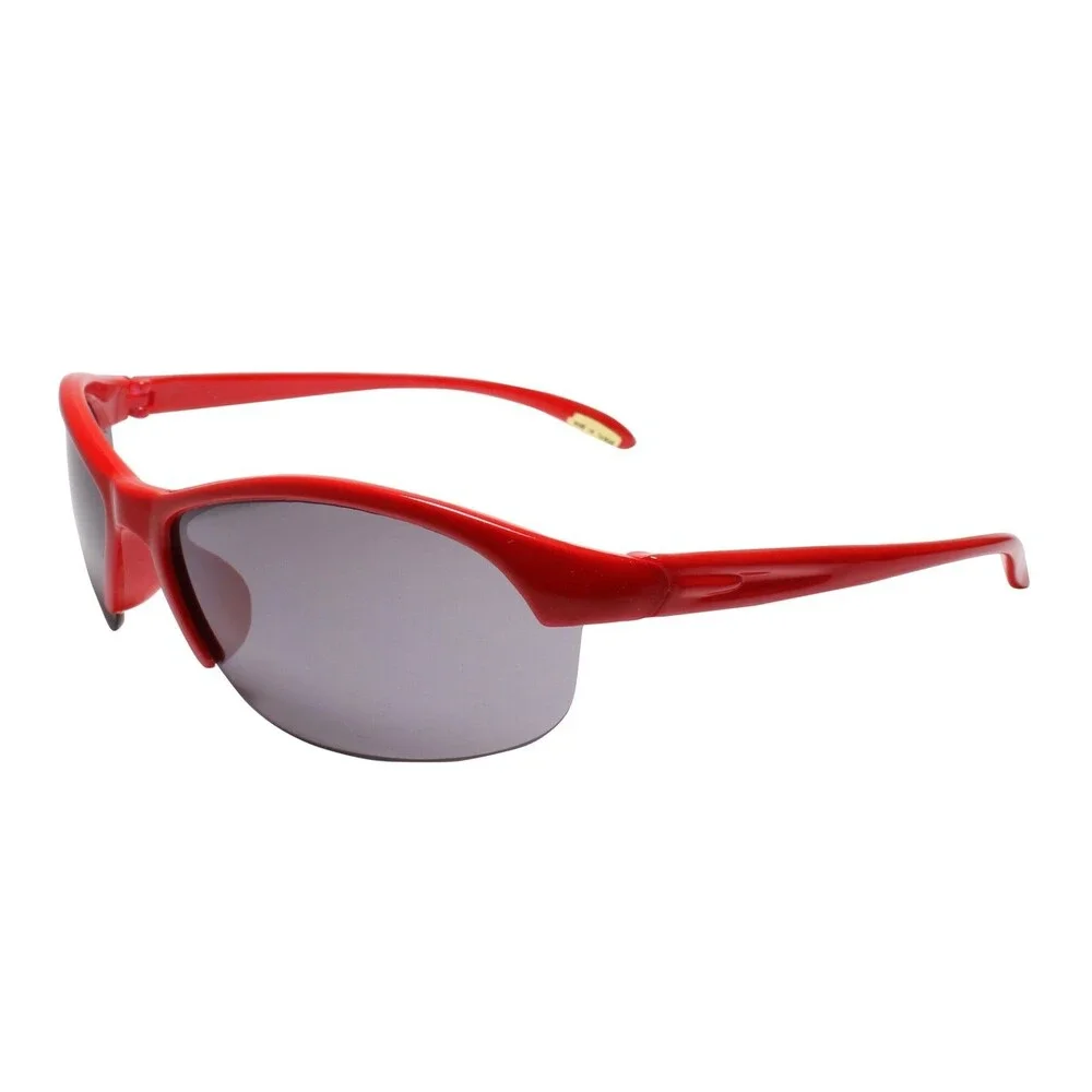 Motorcycle Riding Biker Lightweight Semi Rimless Red Wrap Sport Sunglasses
